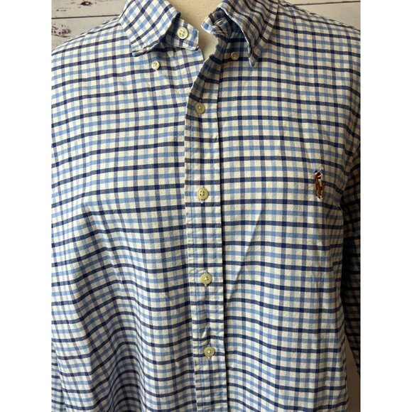 Ralph‎ Lauren Polo Blue Label Button front shirt XL Extra large Plaid Checkered - Picture 9 of 11